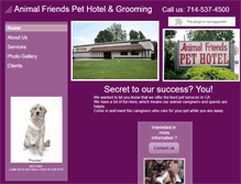 Tablet Screenshot of animalfriendspethotel.com